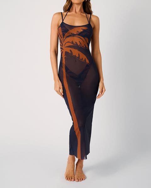 Mesh Scoop Maxi Slip Dress