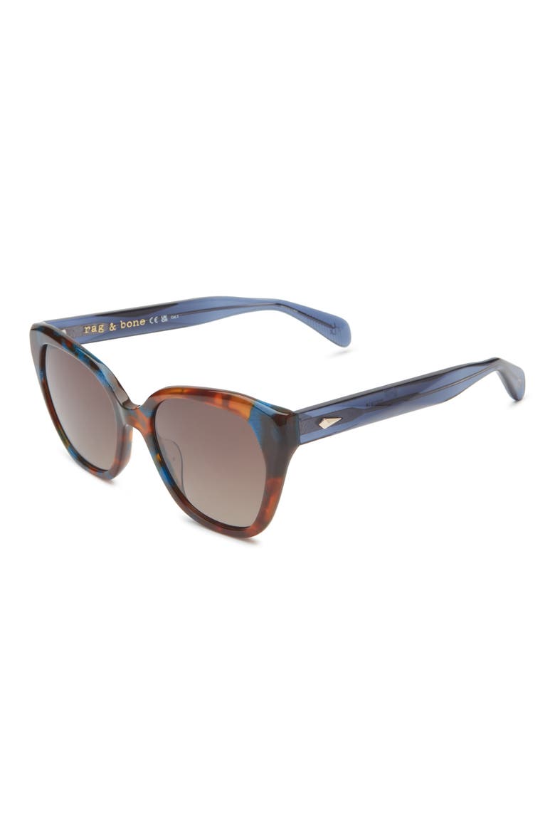 54mm Cat Eye Sunglasses, Alternate, color, BROWN BLUE HAVANA