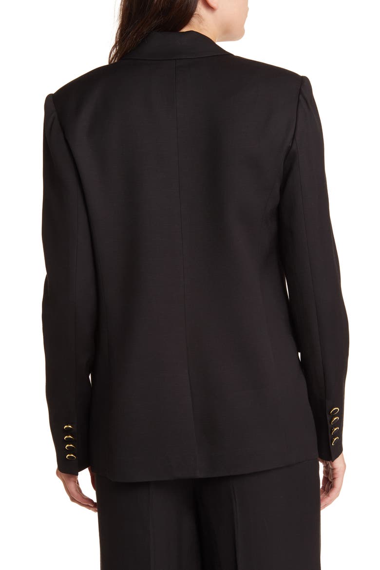 Alexa One-Button Twill Jacket, Alternate, color, BLACK