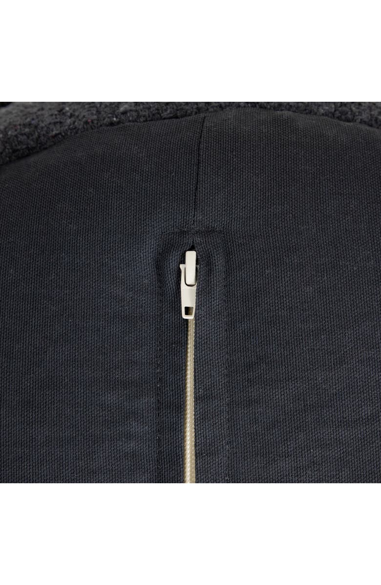 Northlight Woven Cotton Textured Round Pouf - 14" - Gray, Alternate, color, Gray