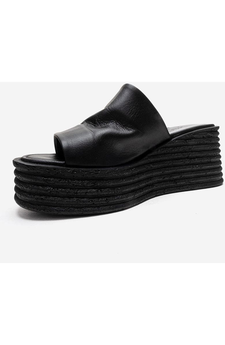 Forever & Always Shoes Marc Leather Wedge Sandal, Alternate, color, Black