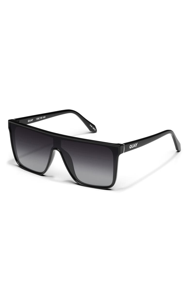QUAY Nightfall Extra Large 146mm Polarized Shield Sunglasses, Alternate, color, 