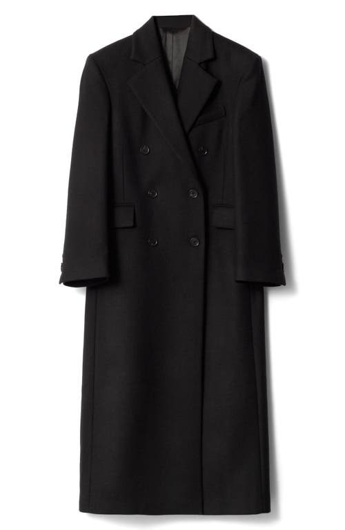 & Other Stories Longline Double Breasted Coat In Black