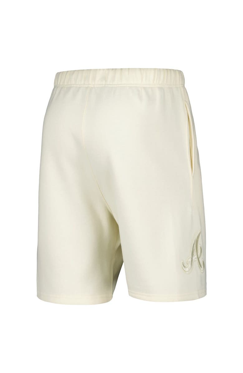 PRO STANDARD Men's Pro Standard Cream Atlanta Braves Neutral Fleece Shorts, Alternate, color, 