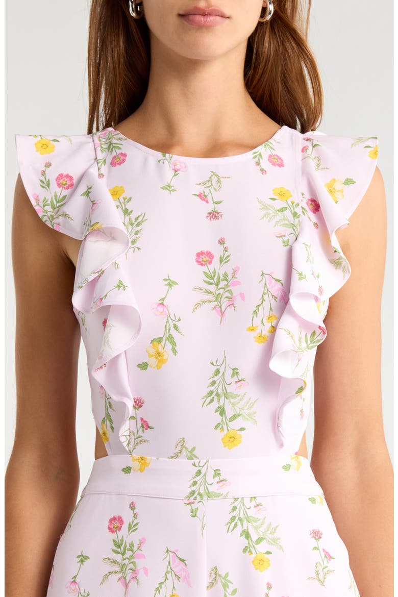 Margote Floral Print Ruffle Jumpsuit, Alternate, color, BLUSH-PINK