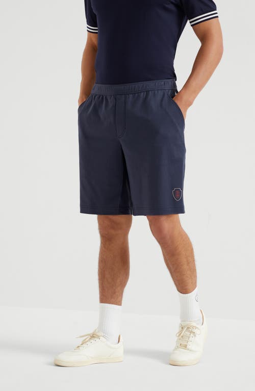 Brunello Cucinelli Cotton Tennis Shorts In Blue