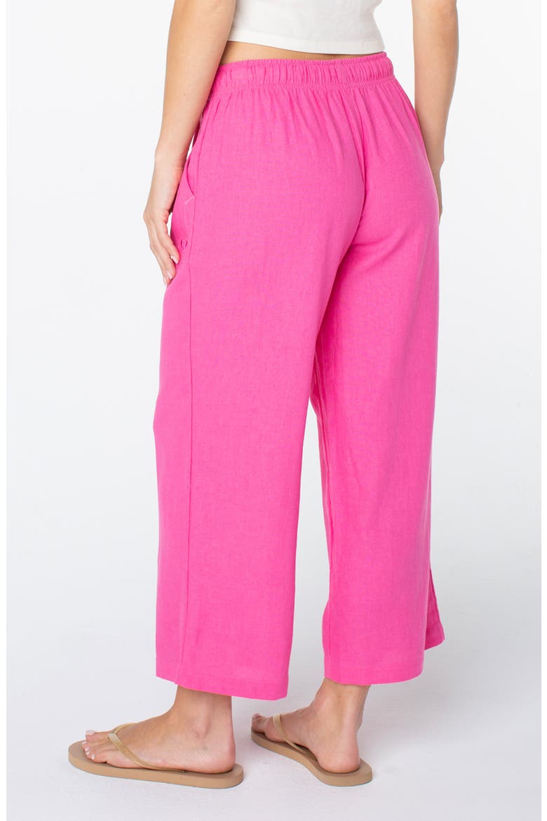 Lagoon Linen Blend Crop Pants, Alternate, color, SHOCKING PINK