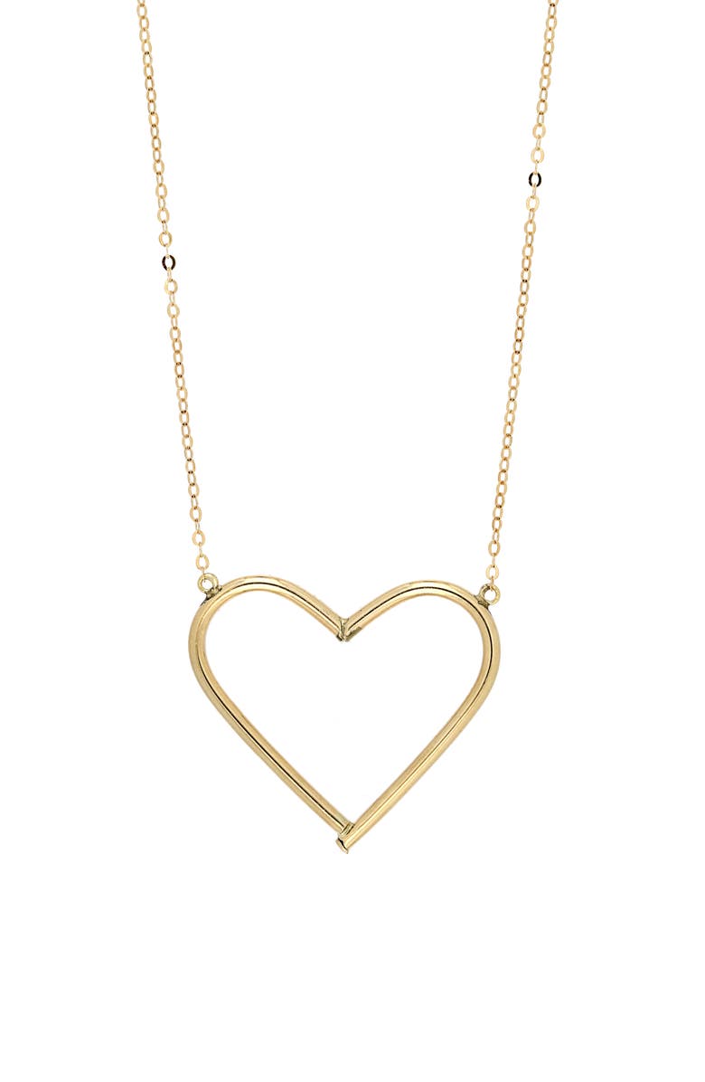 Bony Levy Large 14K Gold Open Heart Pendant Necklace, Main, color, Yellow Gold