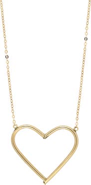 Bony Levy Large 14K Gold Open Heart Pendant Necklace