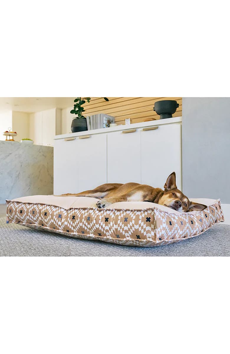 P.L.A.Y. Boxy Bed Marina Sand, Small, Velvet Dog Mat, Machine Washable, Alternate, color, Multicolored