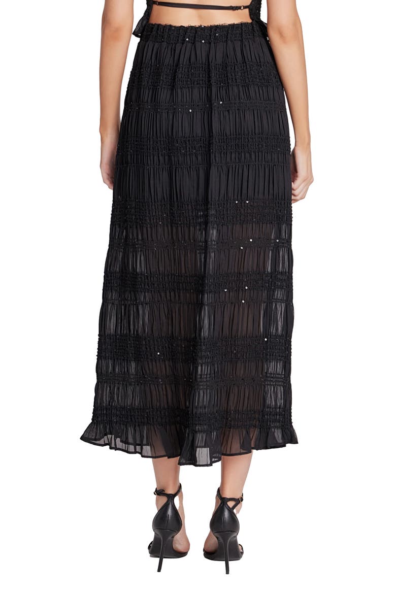 Sequin Embellished Chiffon Maxi Skirt, Alternate, color, BLACK