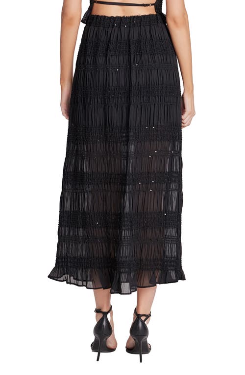 Endless Rose Sequin Embellished Chiffon Maxi Skirt In Black
