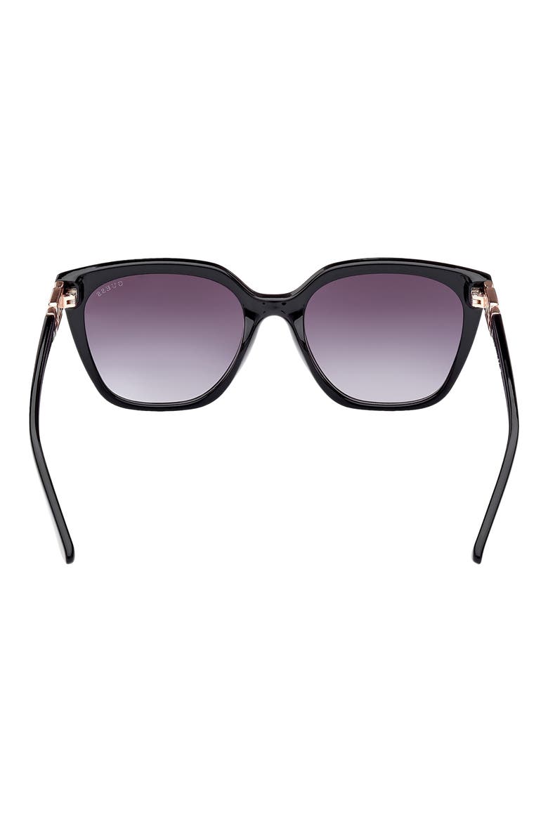 55mm Gradient Square Sunglasses, Alternate, color, SHINY BLACK / GRADIENT SMOKE