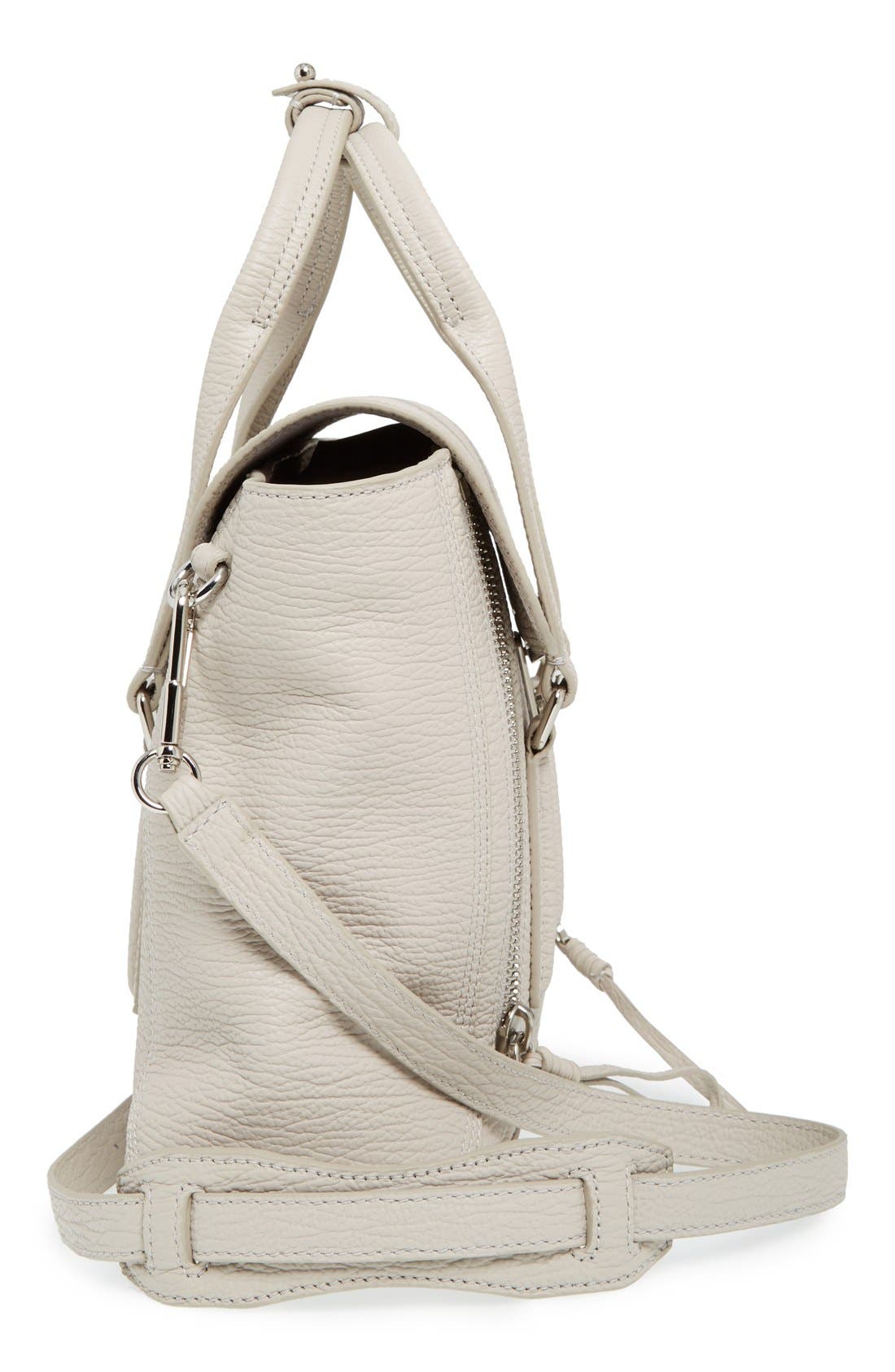 3.1 Phillip Lim 'Medium Pashli' Shark Embossed Leather Satchel, Alternate, color, 