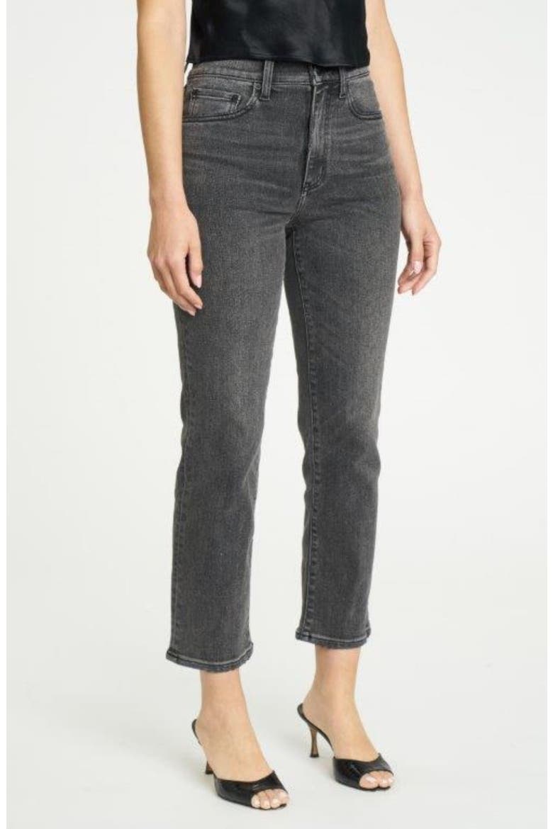 Straight Up Raw Hem High Waist Ankle Straight Leg Jeans, Alternate, color, STARFALL