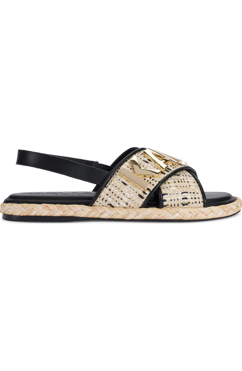 KARL LAGERFELD PARIS Charla Slingback Sandal, Alternate, color, Natural/ Black