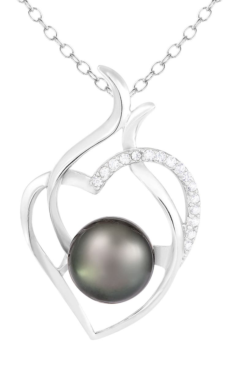 SPLENDID PEARLS Tahitian Pearl Pendant Necklace, Main, color, 