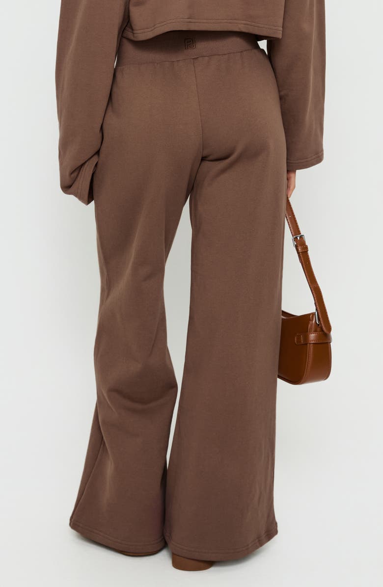 Princess Polly Peaks Wide Leg Sweatpants, Alternate, color, Cocoa