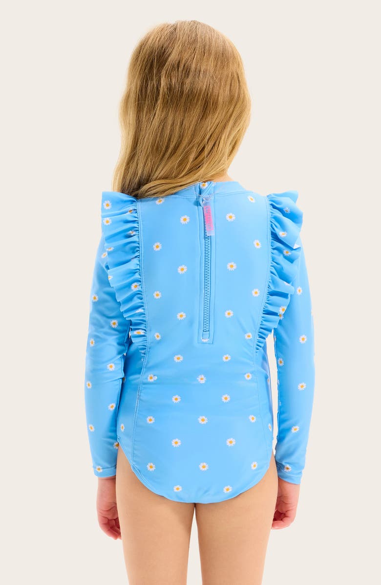 Seafolly Kids' Daisy Chain One-Piece Rashguard Swimsuit, Alternate, color, Daisy Chain Blue