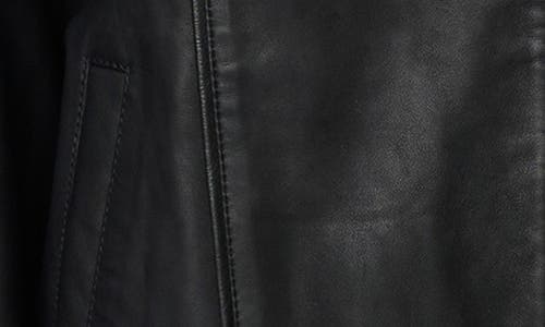 Shop Bernardo Lambskin Leather Longline Bomber Jacket