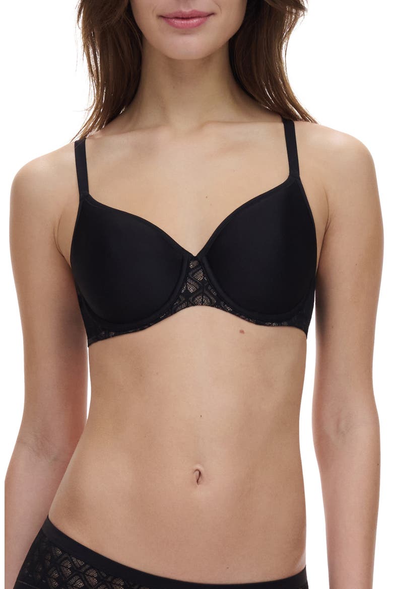 Ace Spacer T-Shirt Bra, Main, color, BLACK