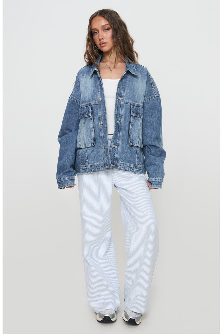 Kier Oversize Denim Jacket, Alternate, color, BLUE