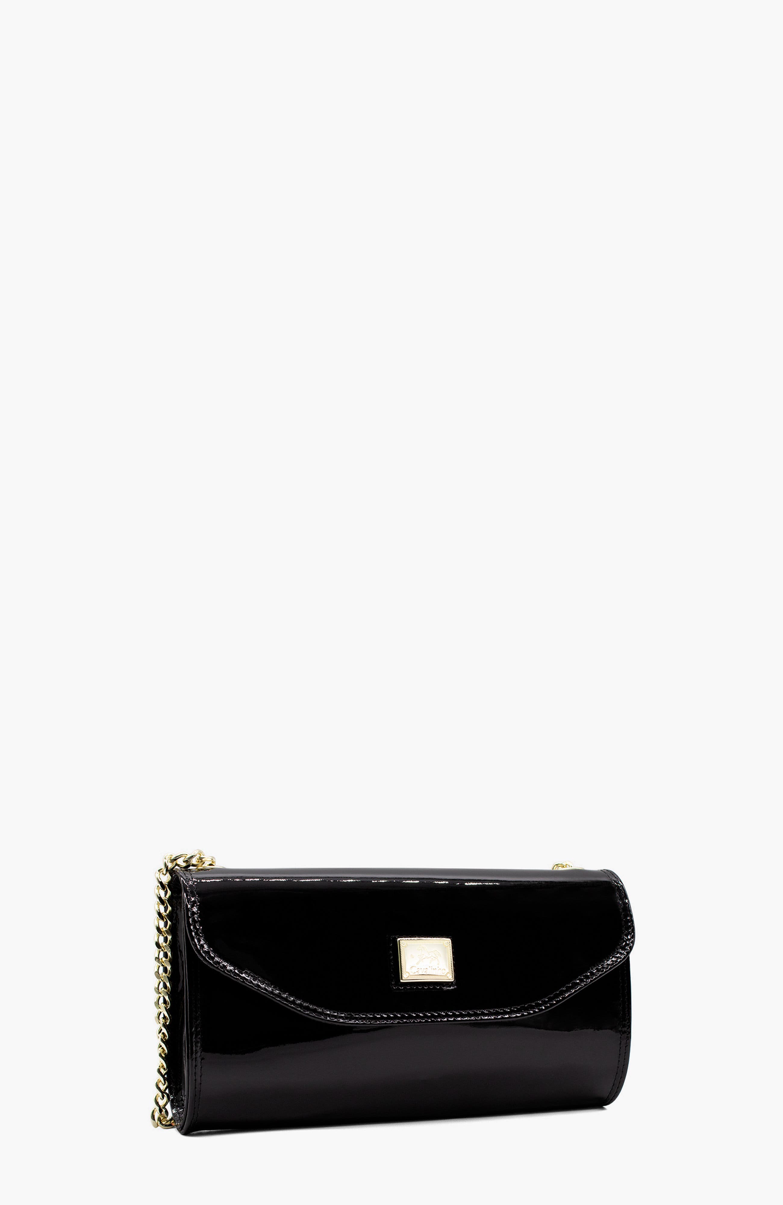 All In Patent Leather Clutch Shoulder Bag 491, Alternate, color, Black
