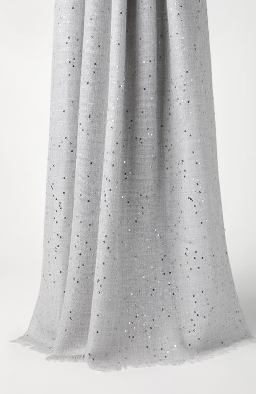 Brunello Cucinelli Cashmere And Silk Diamond Yarn Scarf In Gray