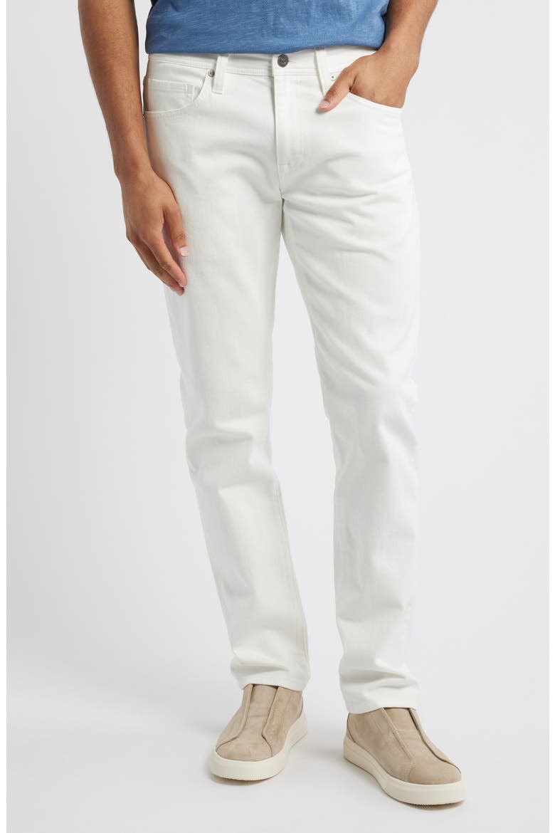 Slim Straight Leg Stretch Cotton Jeans, Main, color, SOFT WHITE