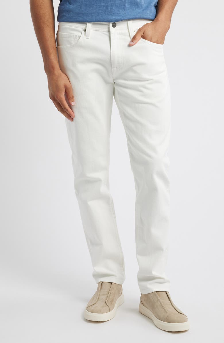 Nordstrom Slim Straight Leg Stretch Cotton Jeans, Main, color, Soft White