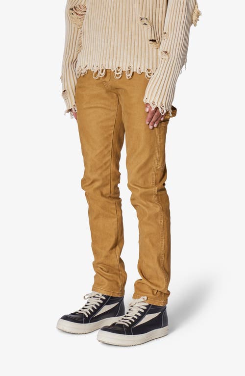 Mnml D700 Flocked Railroad Straight Leg Jeans In Brown