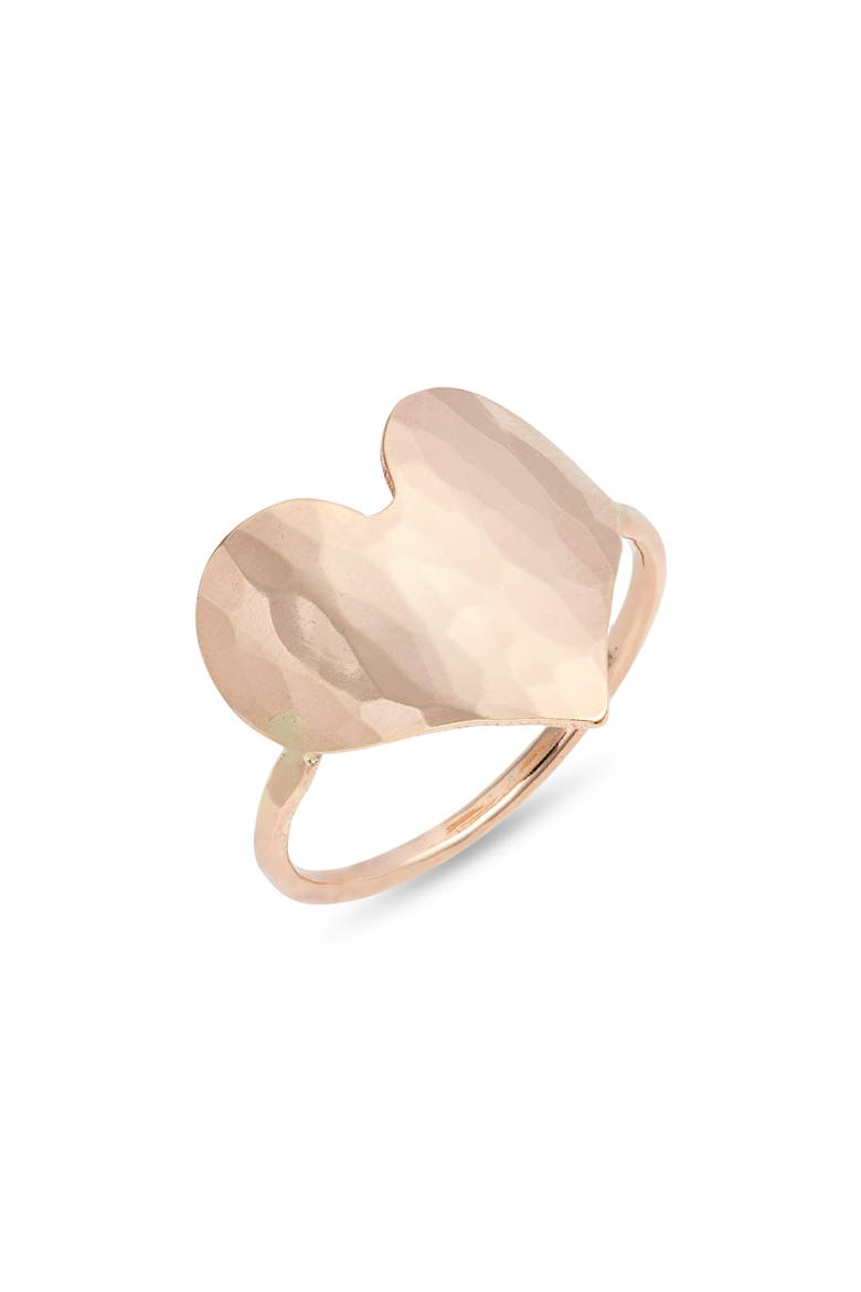 Love Hammered Heart Ring, Main, color, GOLD FILL