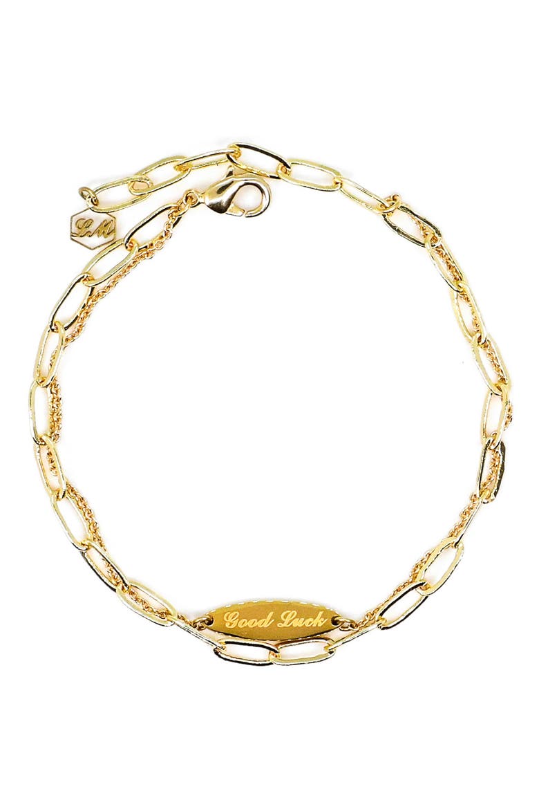 Double Chain Good Luck Charm Bracelet, Main, color, GOLD