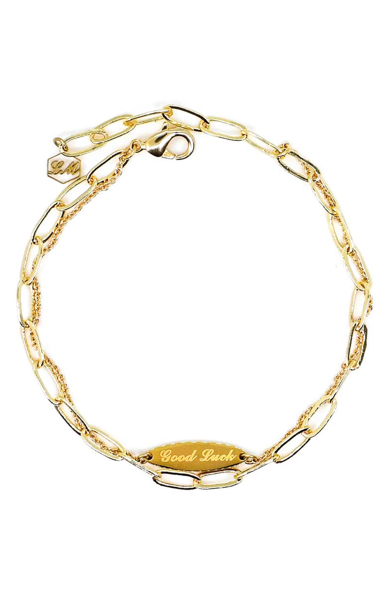 LA MENO Double Chain Good Luck Charm Bracelet, Main, color, 