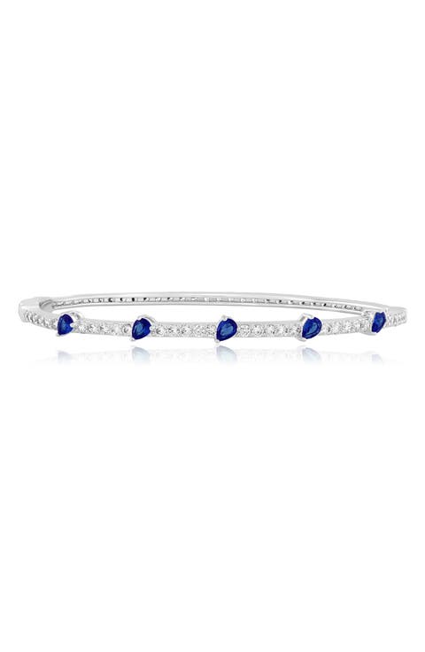 Pear and Round Cubic Zirconia Bangle