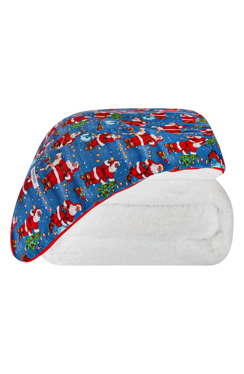Posh Peanut Santa Clause Plush Reversible Patoo Blanket, Main, color,