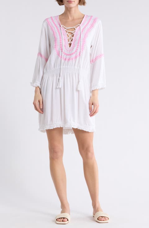 Embroidered Cover-Up Dress