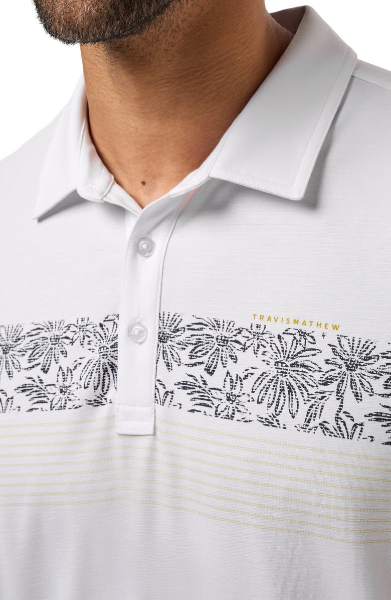 TravisMathew Performance Jersey Flight Polo Shirt, Alternate, color, White