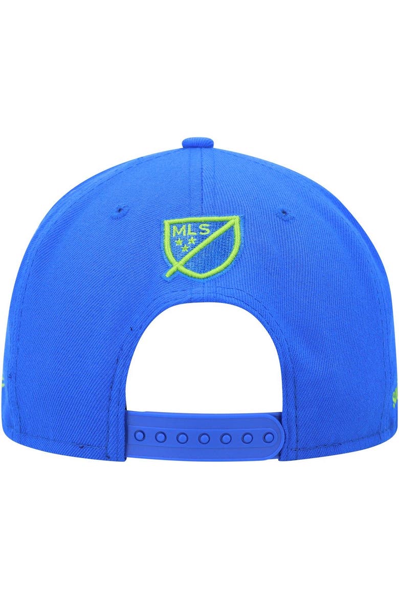 Men's New Era Blue Seattle Sounders FC Kick Off 9FIFTY Snapback Hat, Alternate, color, Navy