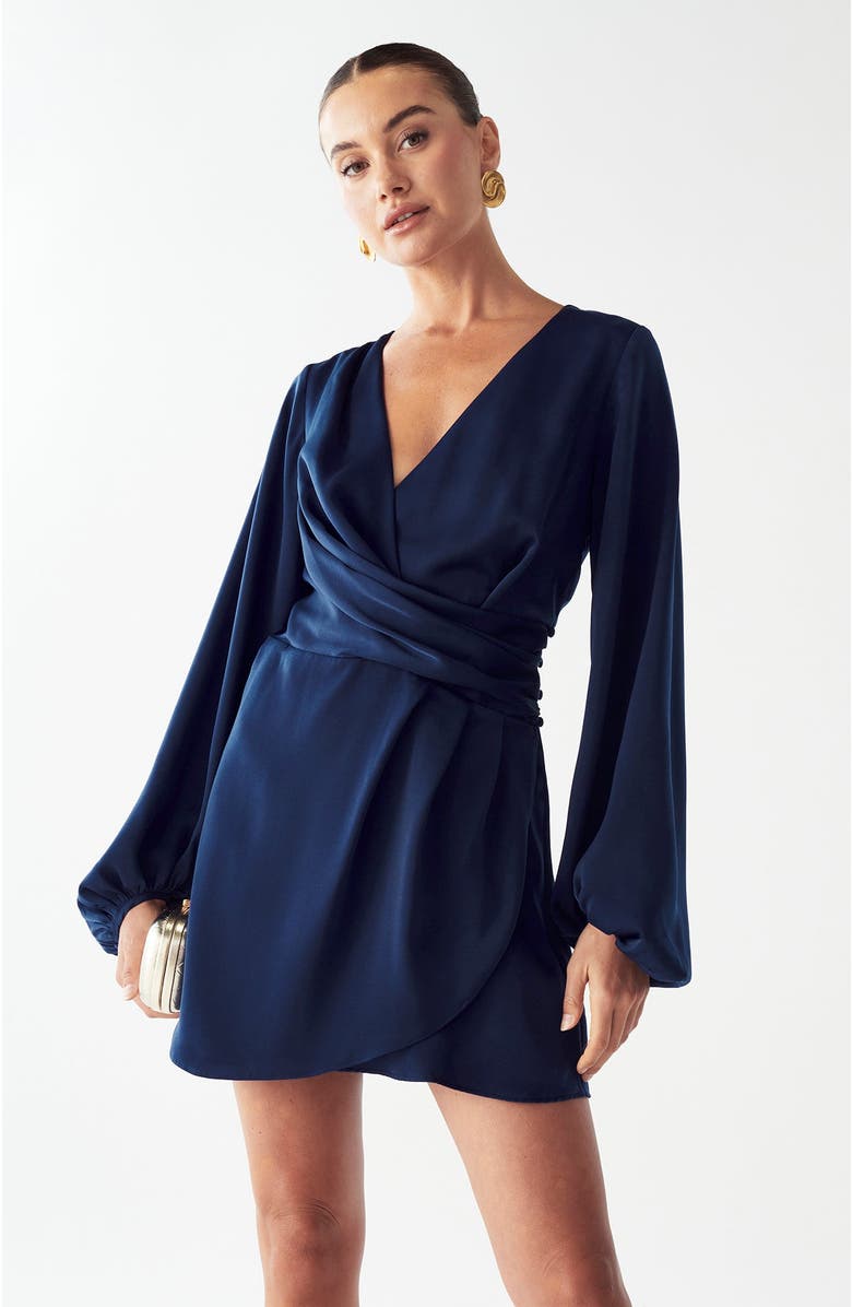 WILLA Philipa Mini Dress, Alternate, color, Navy Blue