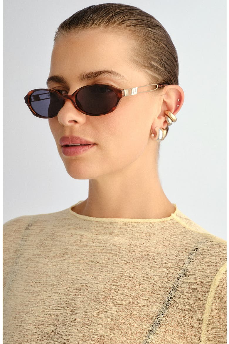 Lunita Round Sunglasses, Alternate, color, DARK TORT