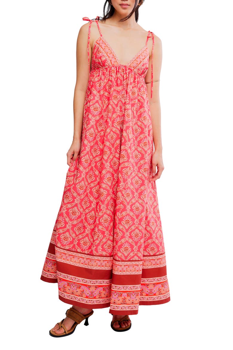Sorrento Stroll Print Maxi Dress, Alternate, color, TART BERRY COMBO