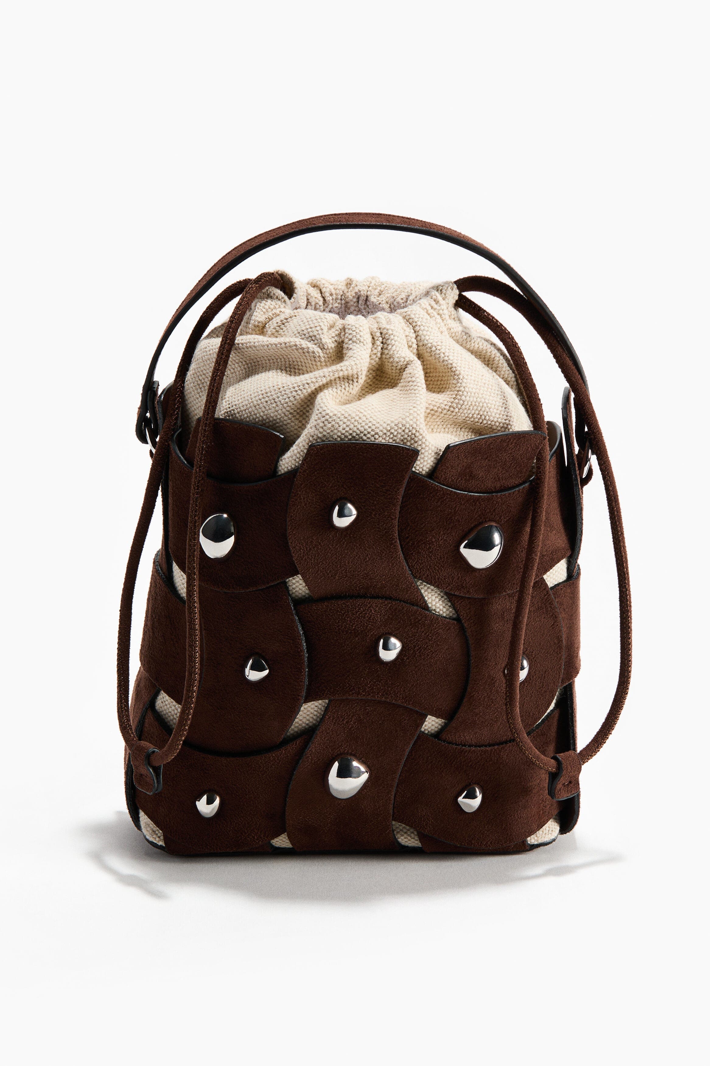 H&M Crossbody Bucket Bag, Main, color, Dark Brown