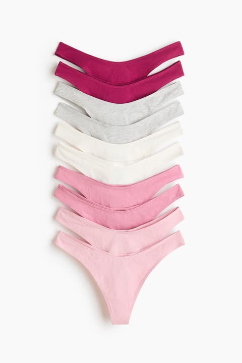 10-pack cotton thong briefs