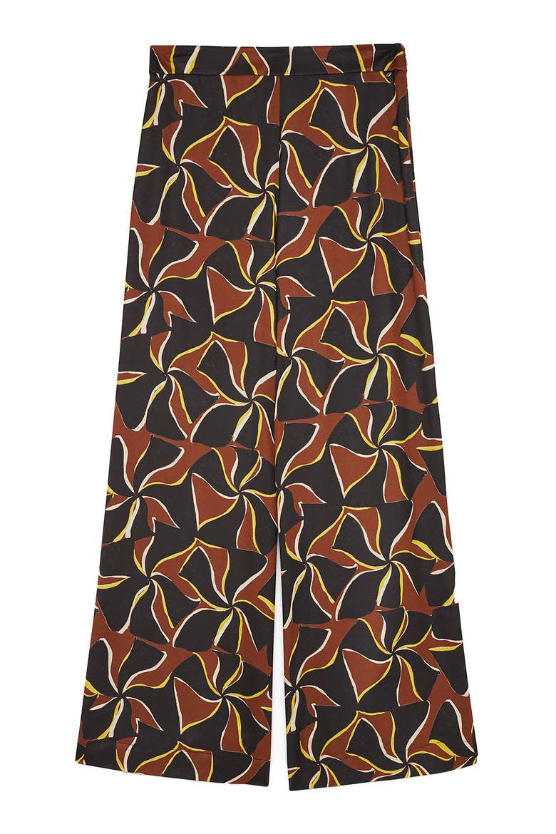Viscose Palazzo Trousers, Alternate, color, Brown