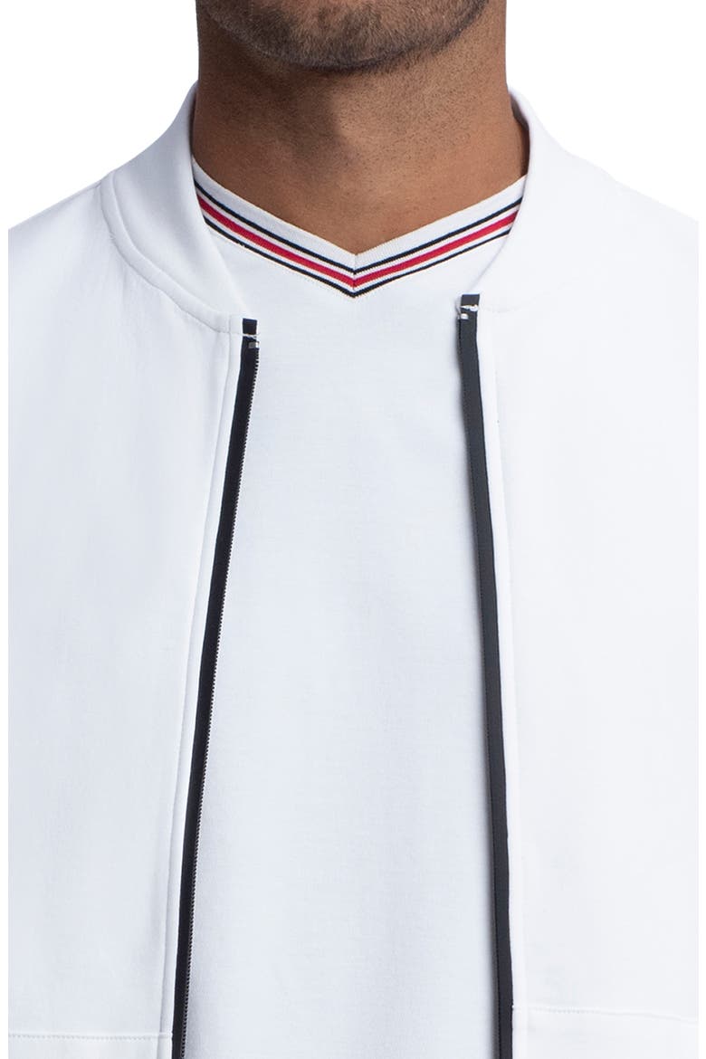 Zip Comfort Cotton Blend Bomber Jacket, Alternate, color, WHITE