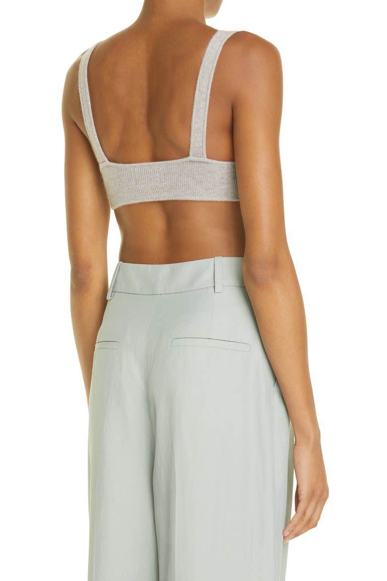 Loulou Studio Twist Cashmere Bra, Alternate, color, ASHES