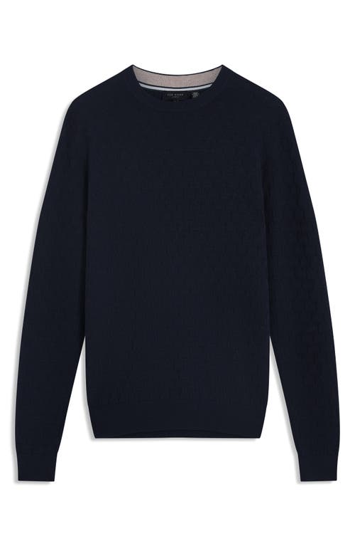 Ted Baker Sainsy Jacquard Cotton Blend Sweater In Black
