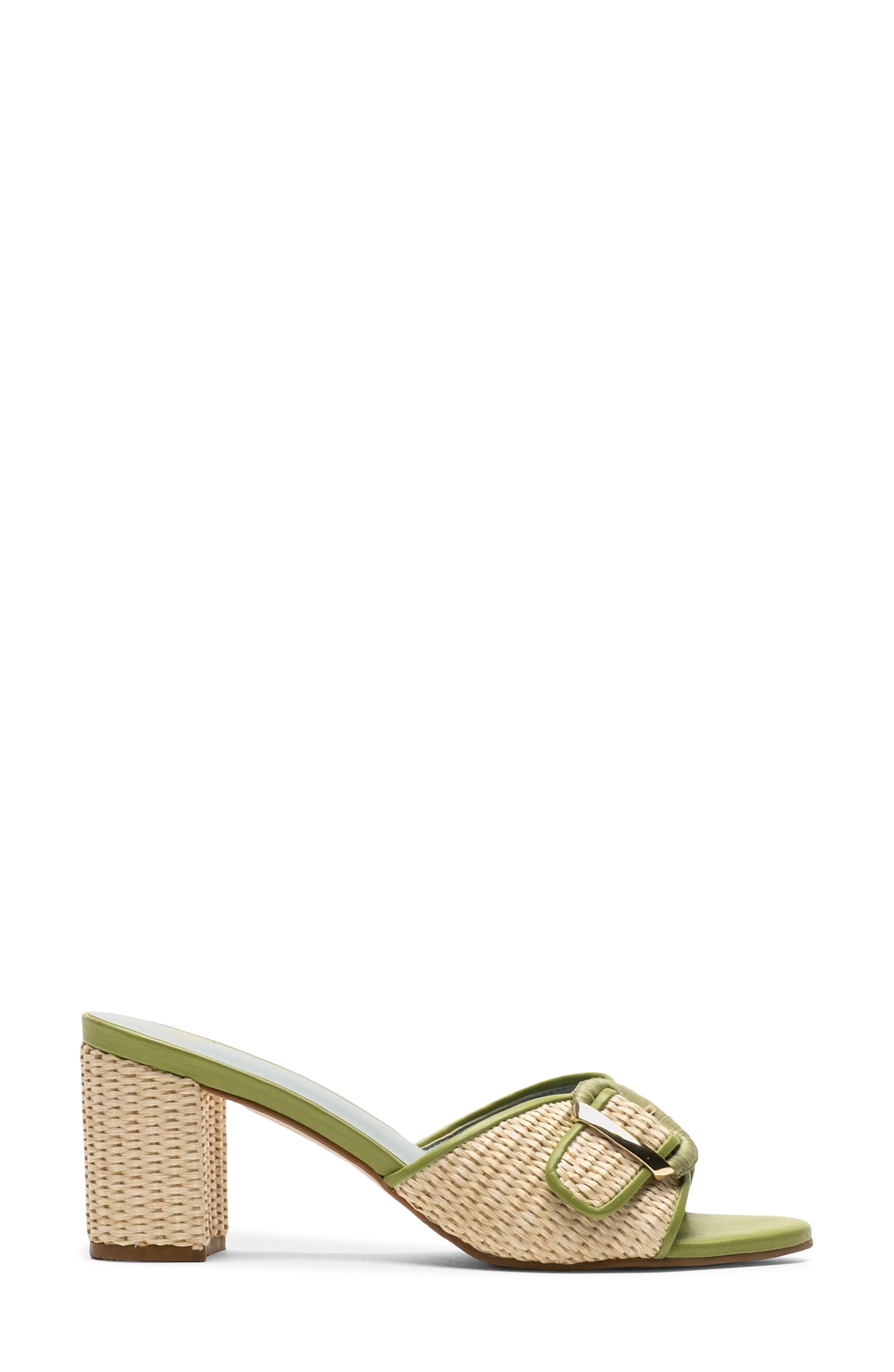 Frances Valentine Taylor Block Heel Sandal, Alternate, color, Natural/ Green