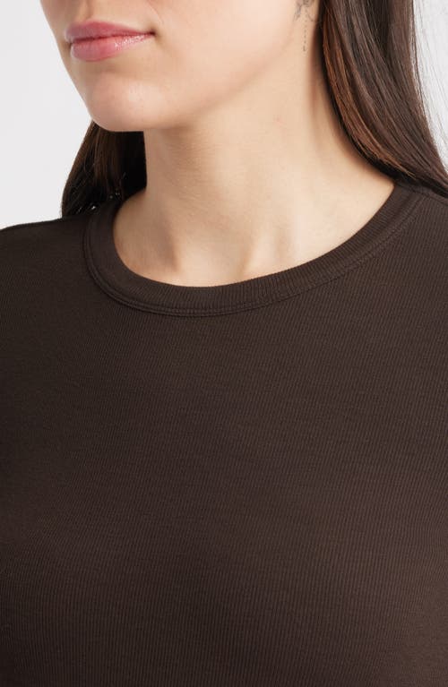 Frame The Rib Crewneck Top In Brown